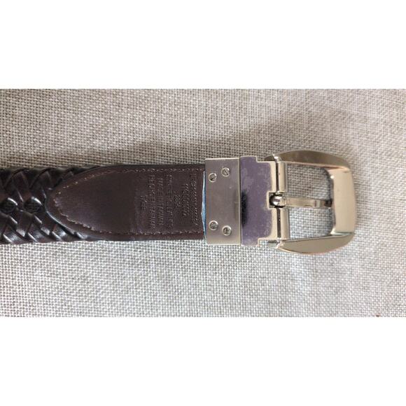 Braided Black Men's Belt 40 L Vegan Leather, No flaws, Unbranded, Silver Buckle - Picture 3 of 7